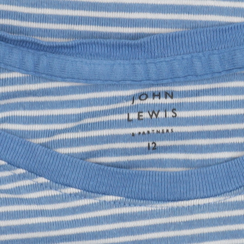 John Lewis Women's Blue Striped T-Shirt, Size 12