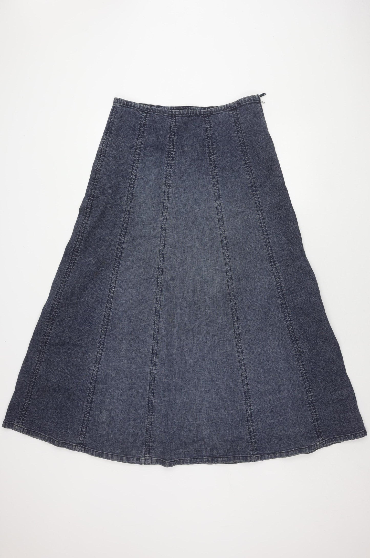 Per Una Women's Blue Denim A-Line Midi Skirt Size 14