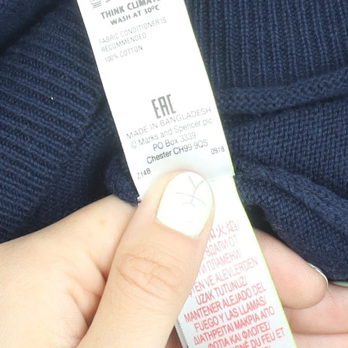 Marks and Spencer Men's Blue Medium Pullover Jumper