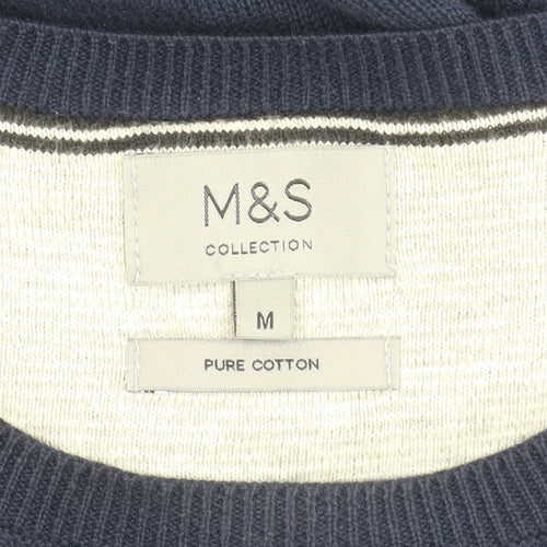 Marks and Spencer Men's Blue Medium Pullover Jumper