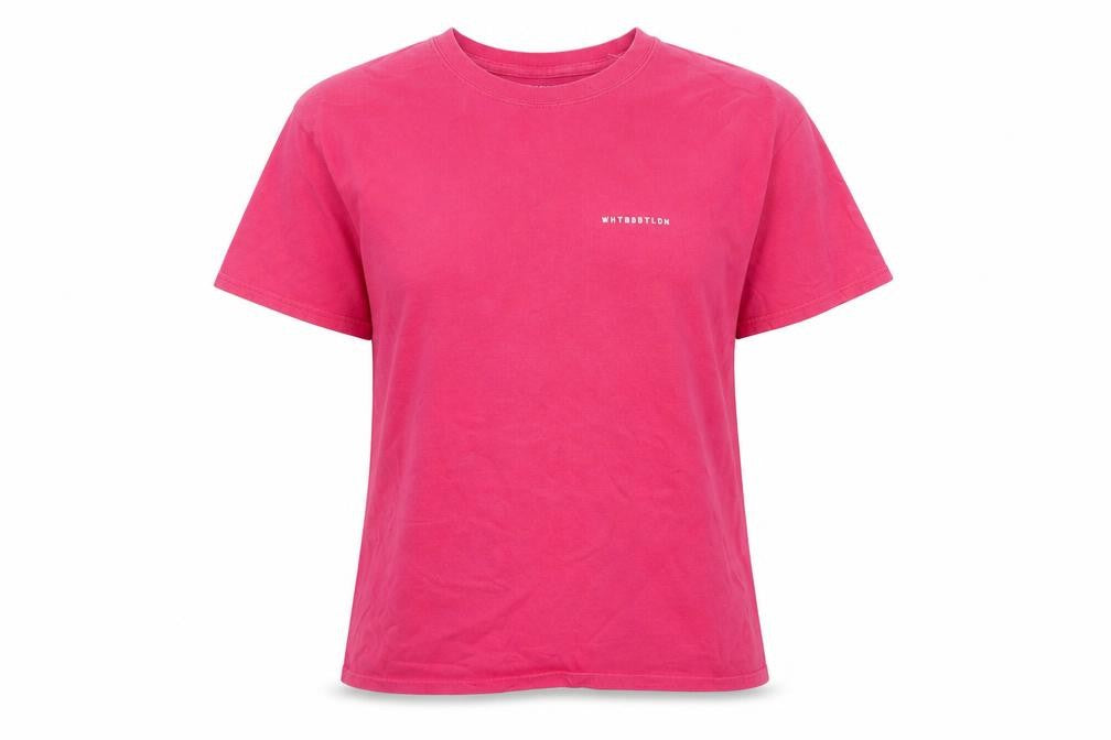 Front view of WHTRBBTLON Pink unisex music t-shirt medium