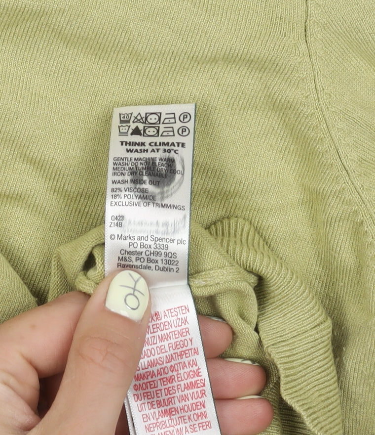Marks and Spencer Women's Green Cardigan Size 16