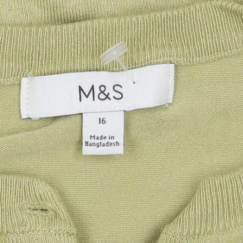 Marks and Spencer Women's Green Cardigan Size 16