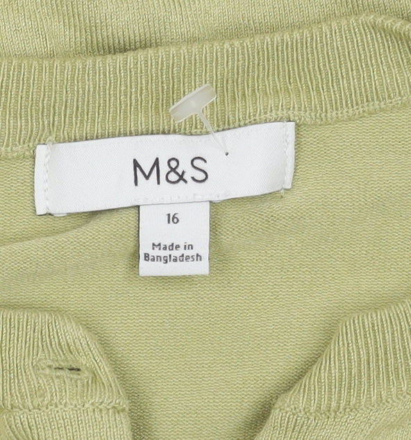 Marks and Spencer Women's Green Cardigan Size 16