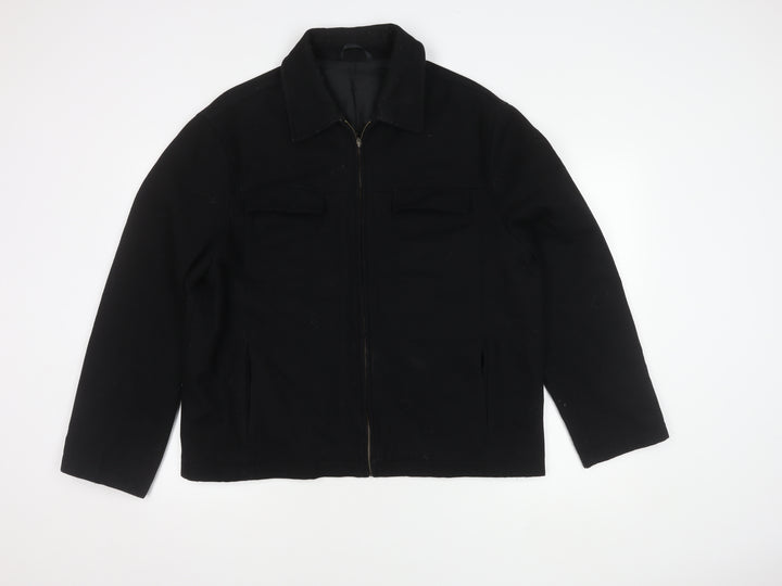 River Island Men's Black Wool Jacket Large
