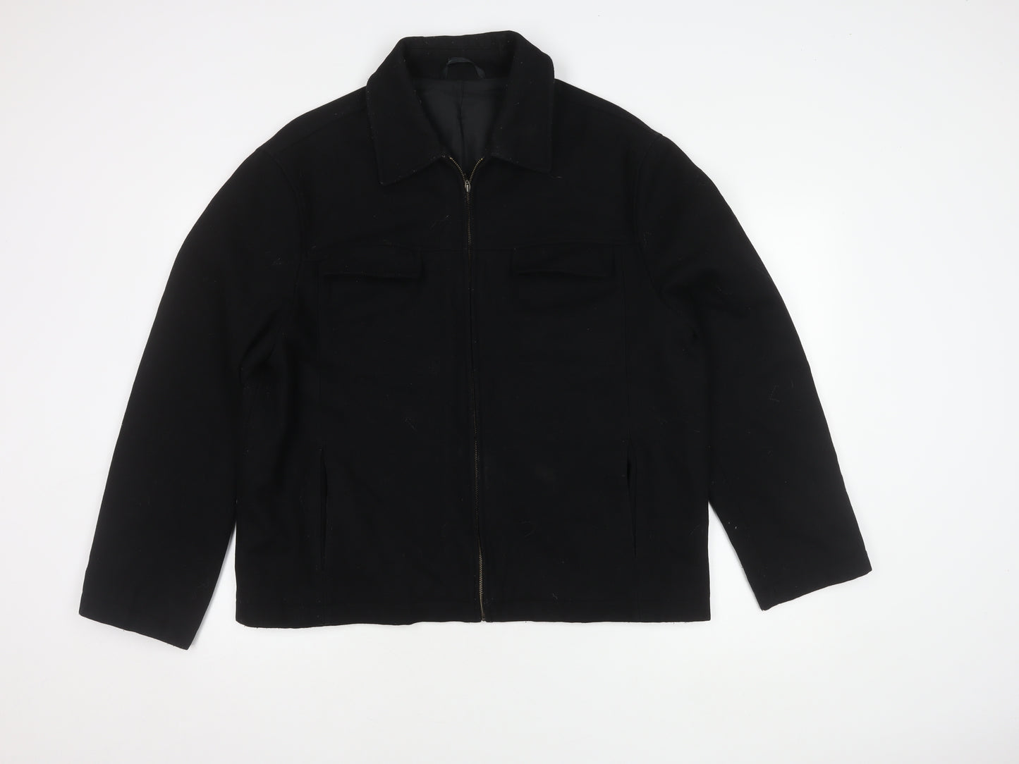 River Island Men's Black Wool Jacket Large