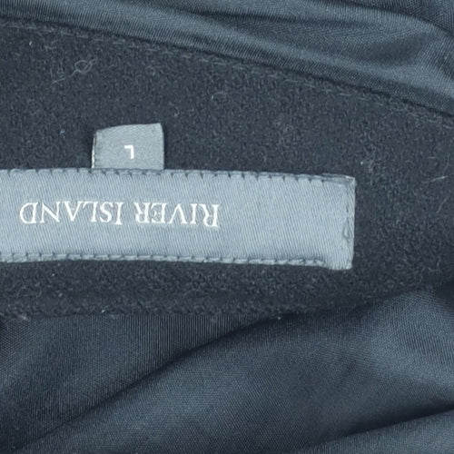 River Island Men's Black Wool Jacket Large