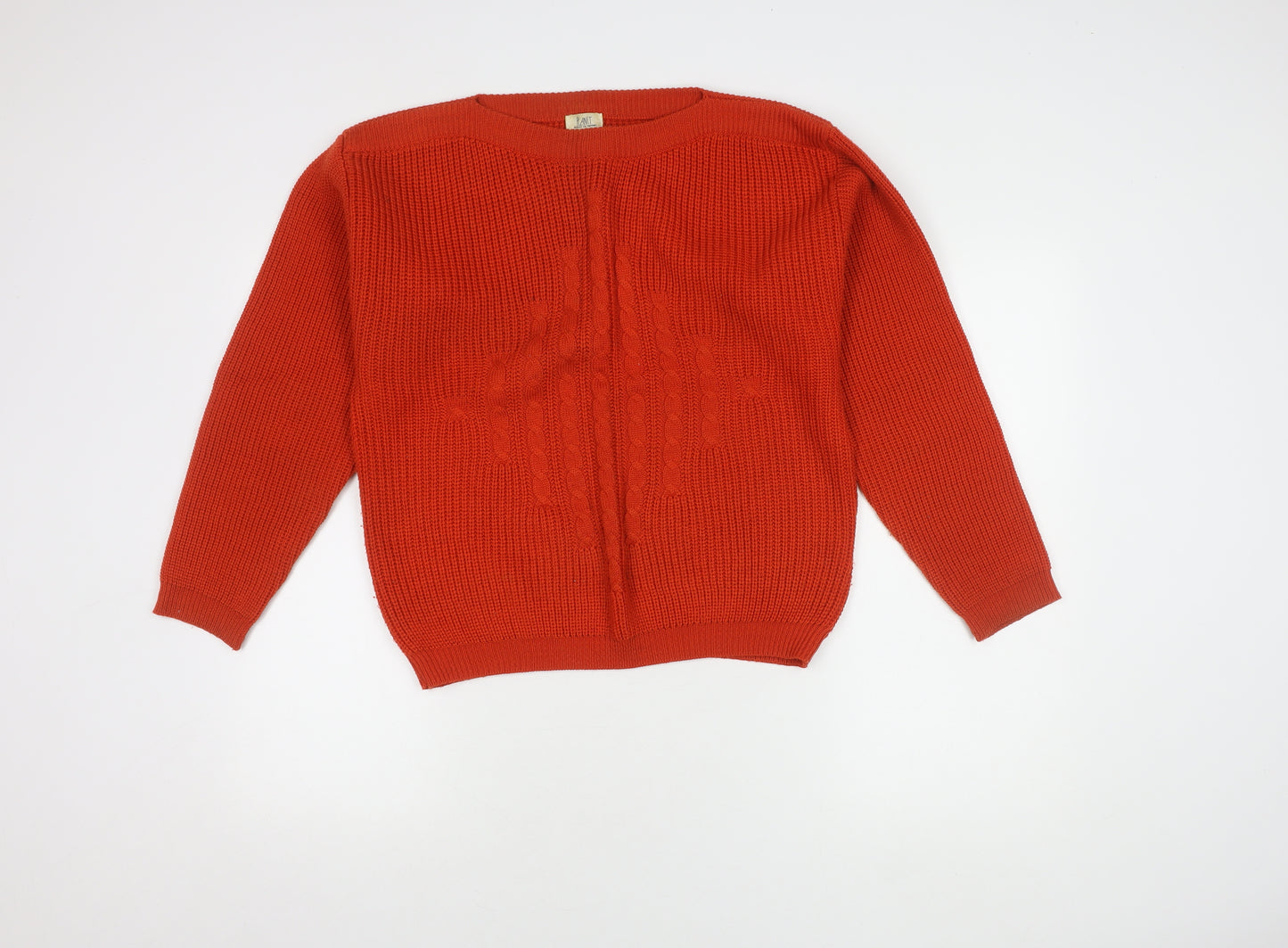 Planet Women's Orange Tight-Knit Jumper, Size L