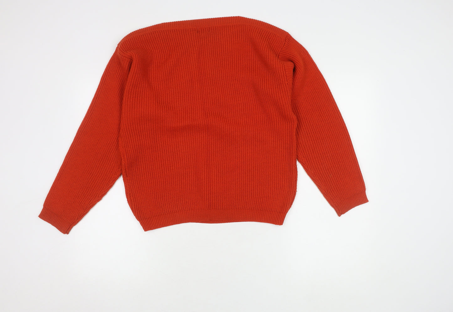 Planet Women's Orange Tight-Knit Jumper, Size L