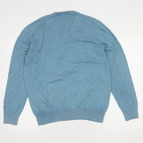 Marks and Spencer Men's Blue Cotton Pullover Jumper L
