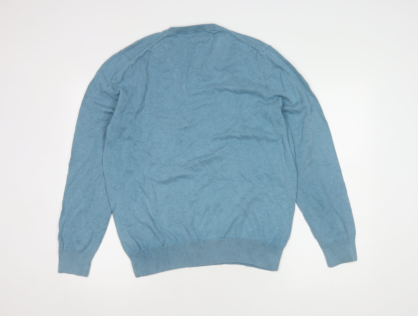 Marks and Spencer Men's Blue Cotton Pullover Jumper L