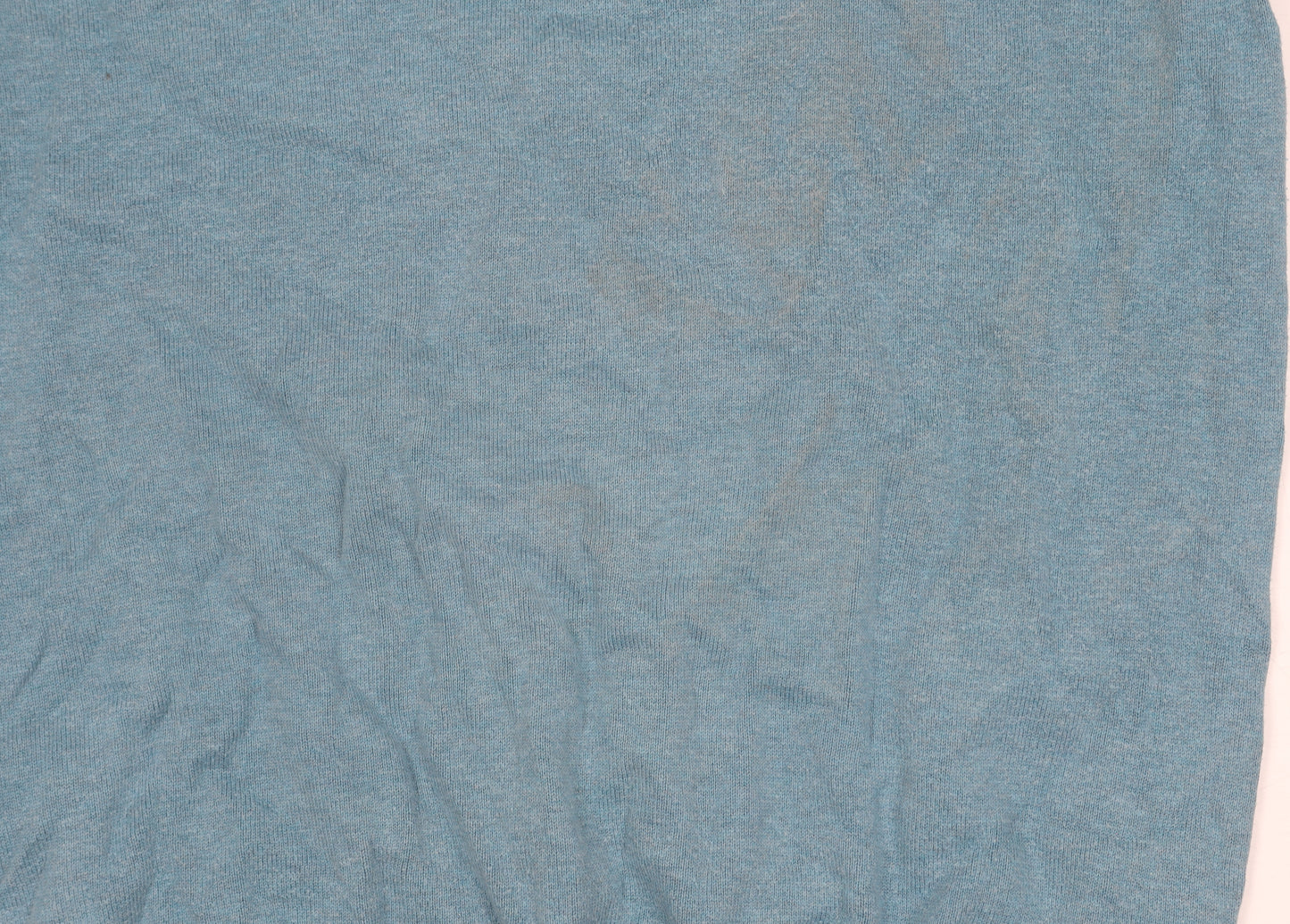 Marks and Spencer Men's Blue Cotton Pullover Jumper L