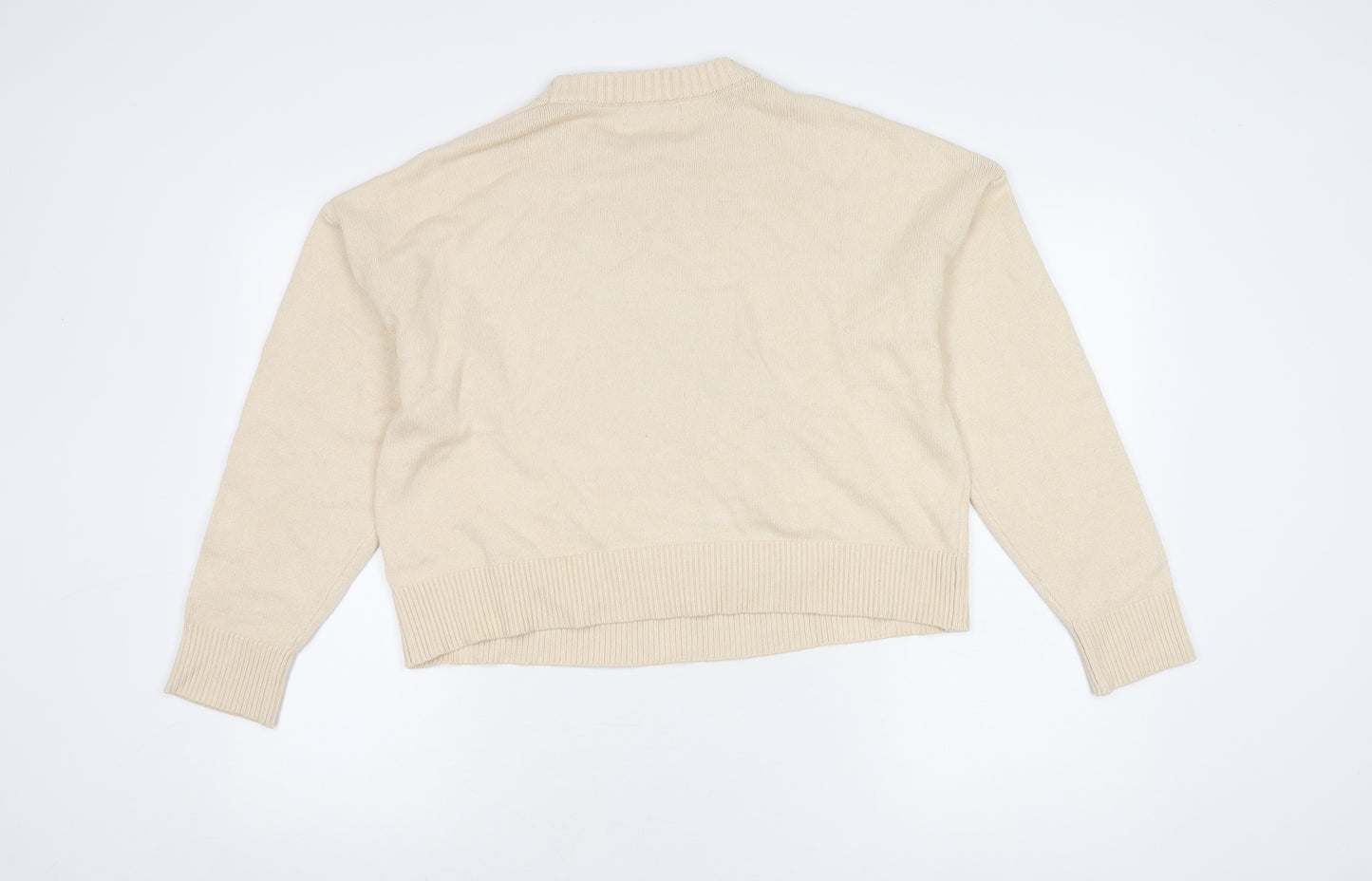 Stradivarius Women's Beige Pullover Jumper Size 12