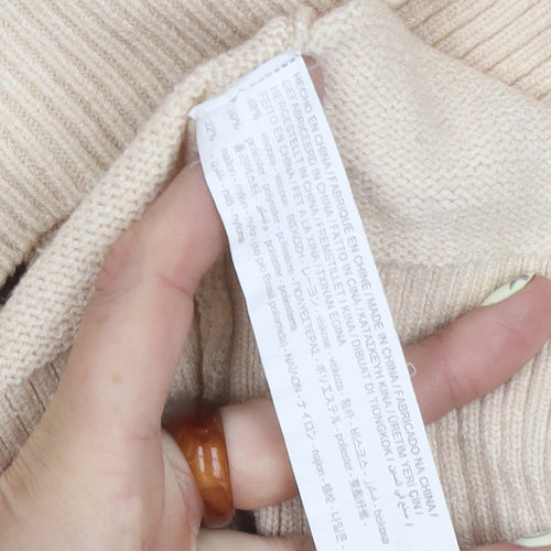 Stradivarius Women's Beige Pullover Jumper Size 12
