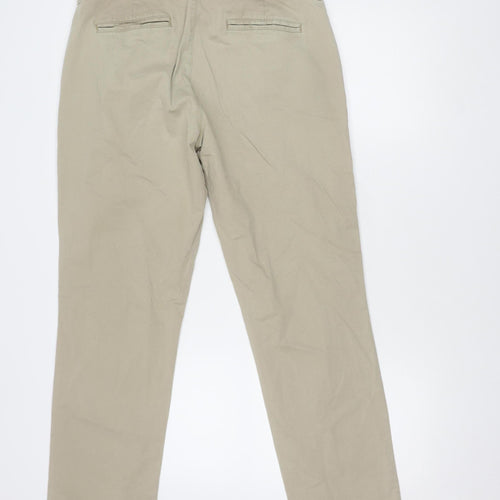 Next Men's Beige Chino Trousers 34R Straight Fit