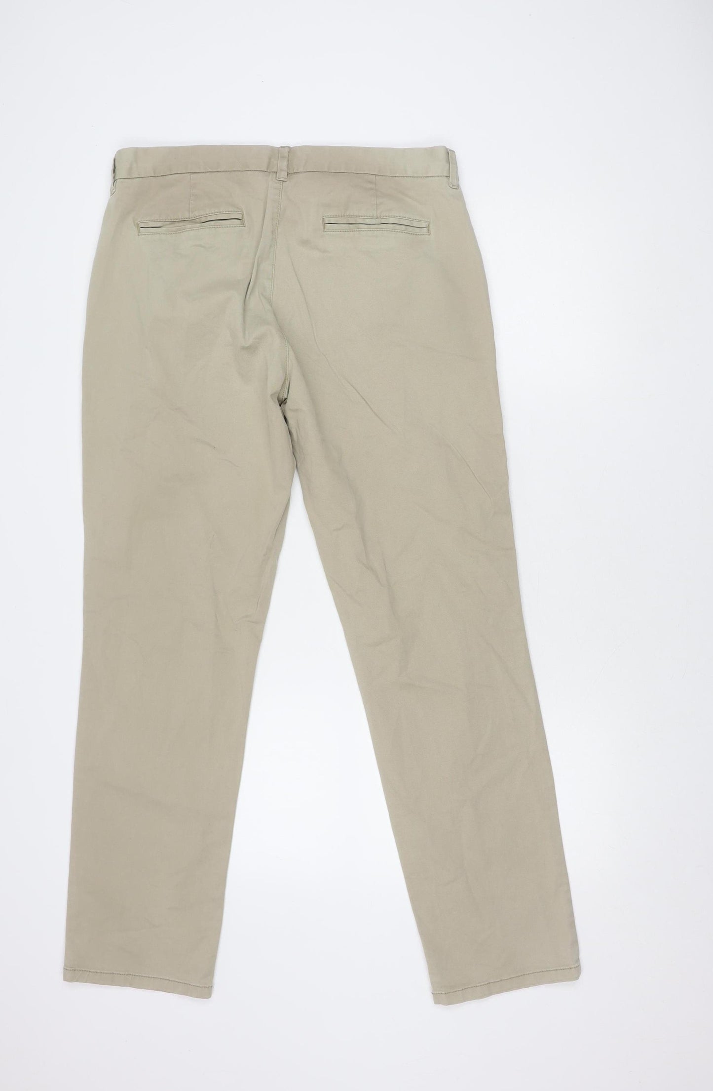 Next Men's Beige Chino Trousers 34R Straight Fit