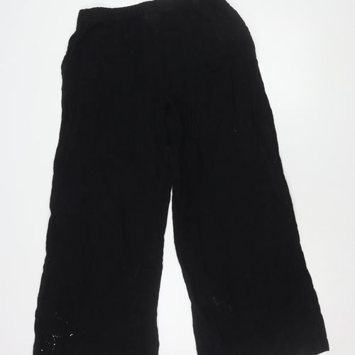 Weekday Women's Black Linen Elastic Waist Trousers Size S