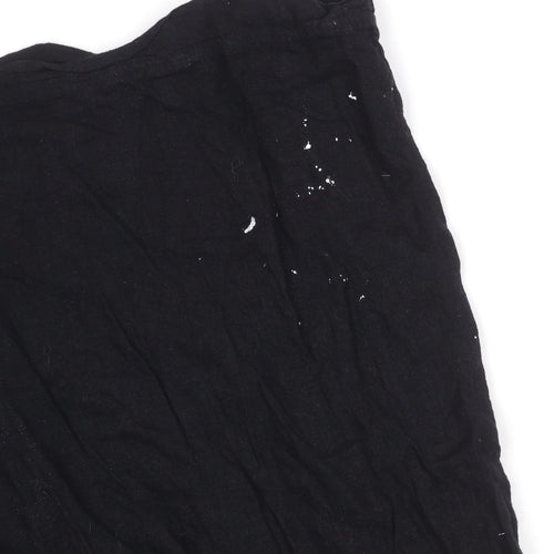 Weekday Women's Black Linen Elastic Waist Trousers Size S