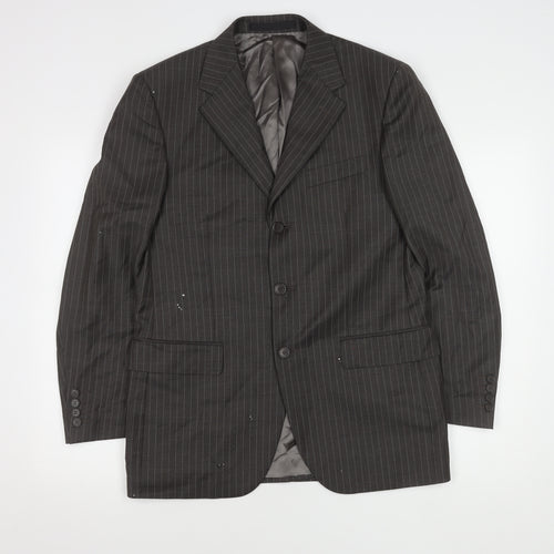 Marks and Spencer Men’s Grey Striped Wool Blazer 38S