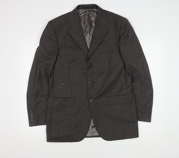 Marks and Spencer Men’s Grey Striped Wool Blazer 38S