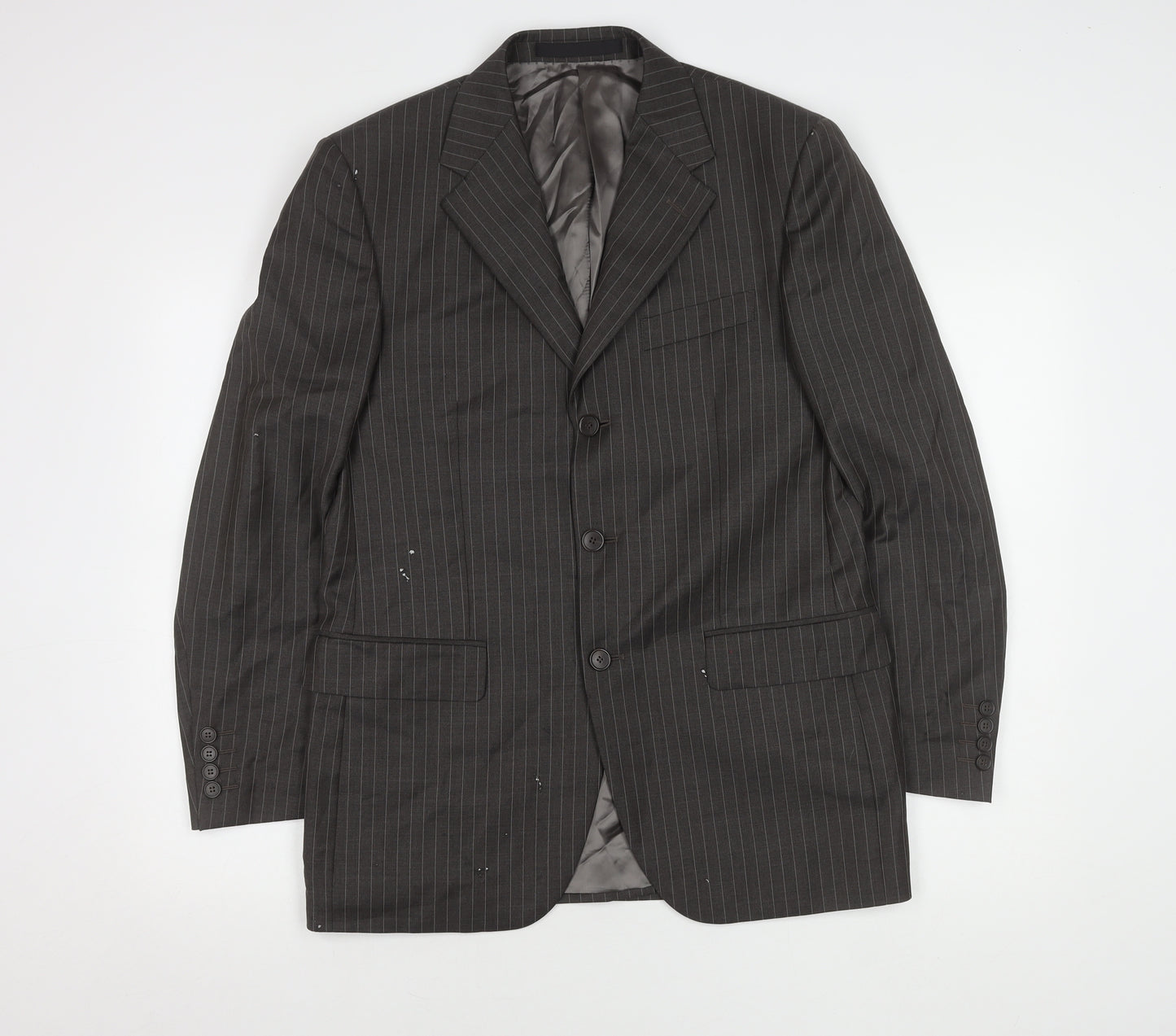 Marks and Spencer Men’s Grey Striped Wool Blazer 38S