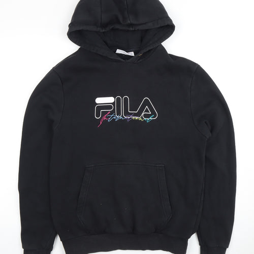 Fila Men's Black Logo Pullover Hoodie, Size S
