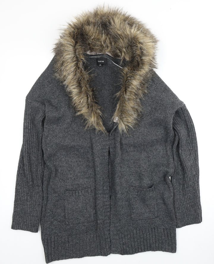 Firetrap Women's Grey Hooded Cardigan Size 14