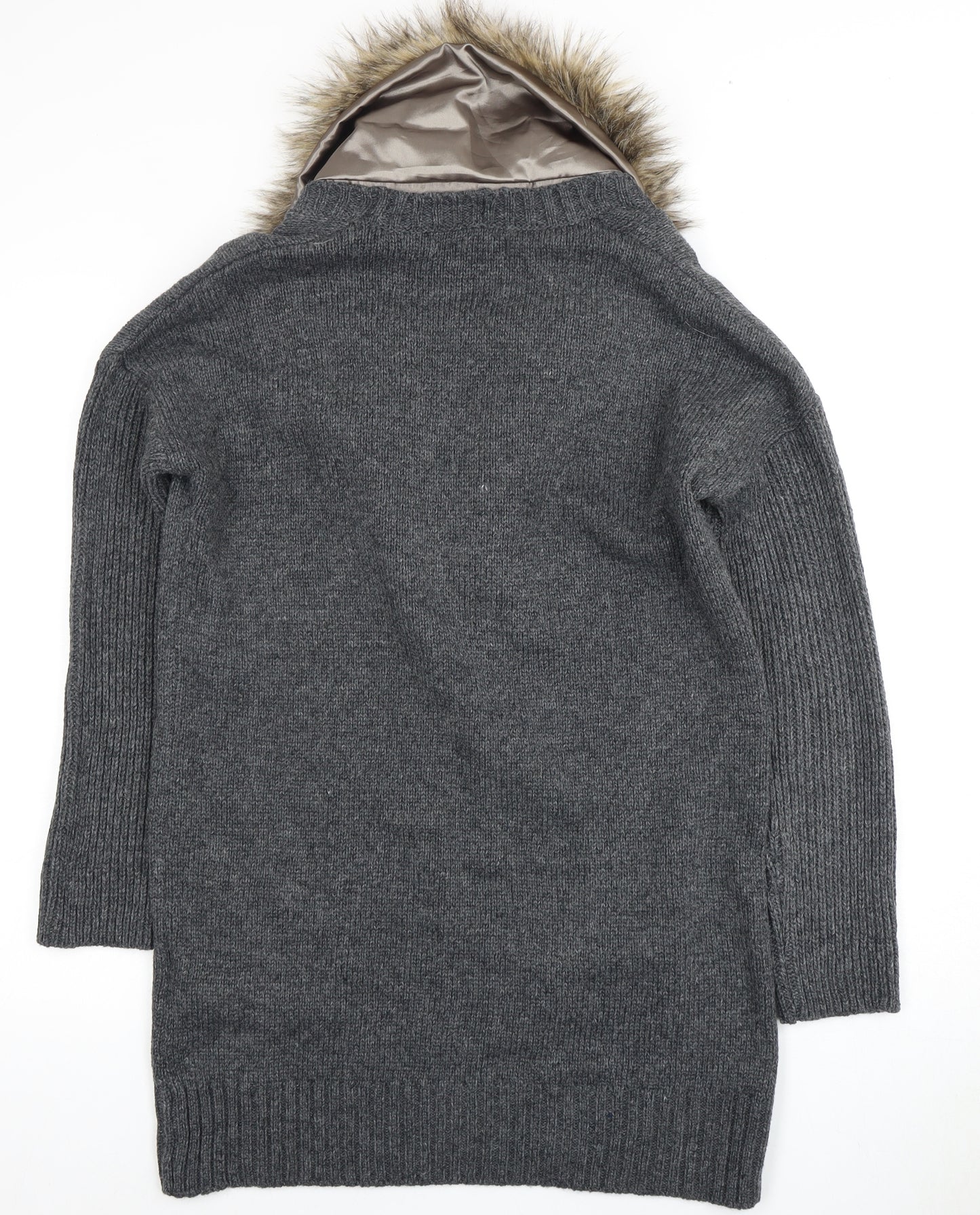 Firetrap Women's Grey Hooded Cardigan Size 14