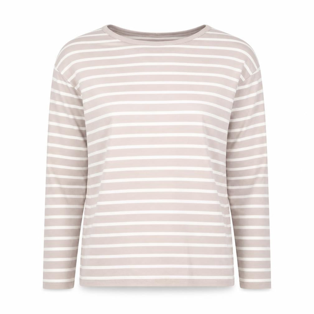 Henri Lloyd Women's Pink Striped T-Shirt M Long Sleeve