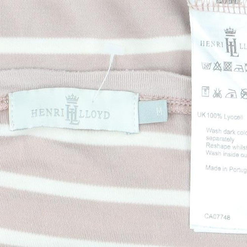 Henri Lloyd Women's Pink Striped T-Shirt M Long Sleeve
