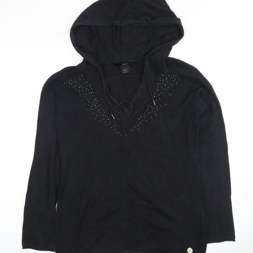 Calvin Klein Women’s Black Pullover M Studded Hoodie