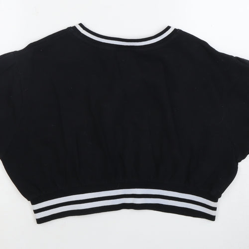 Champion Women's Black Cropped T-Shirt, Size L