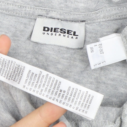 Diesel Grey Men's S Cotton Crew Neck T-Shirt