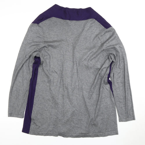 Windsmoor Women's Grey Purple Cardigan Viscose Knit S