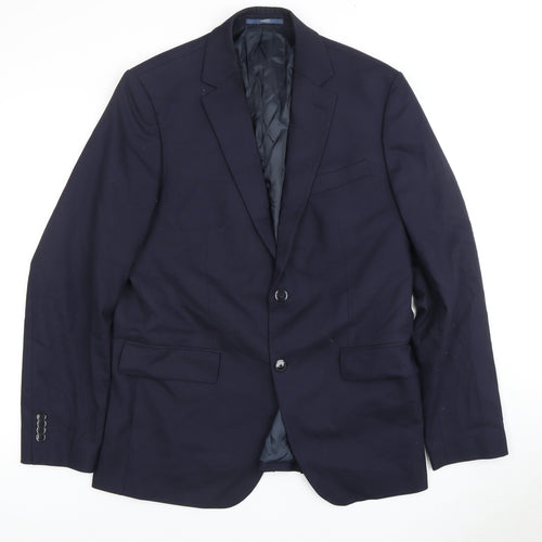 MNG Men's Blue Blazer L Regular Fit Formal Jacket