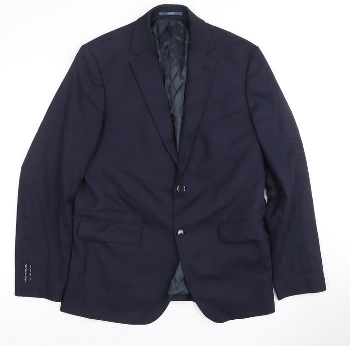 MNG Men's Blue Blazer L Regular Fit Formal Jacket