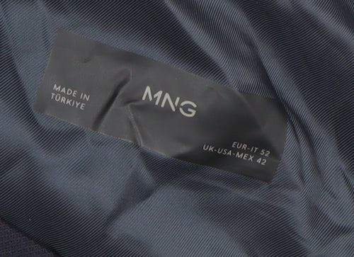 MNG Men's Blue Blazer L Regular Fit Formal Jacket