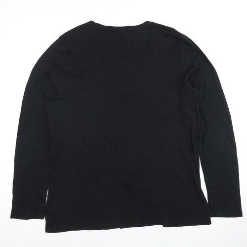 GAP Men's Black XL Crew Neck Long Sleeve T-Shirt