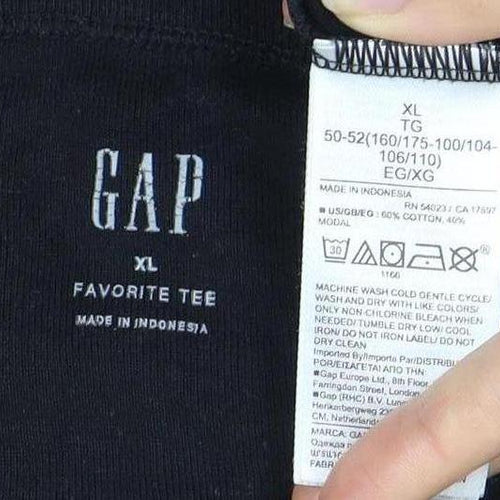 GAP Men's Black XL Crew Neck Long Sleeve T-Shirt