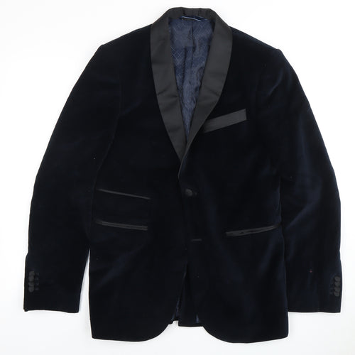Mango Men's Blue Velvet Tuxedo Blazer Size 38