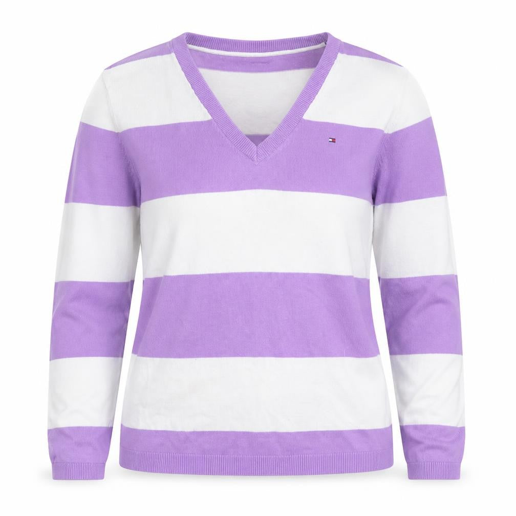 Front view of Tommy Hilfiger Women's Multicoloured Striped Jumper M