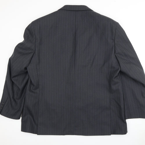 Karl Alexander Men's Grey  Striped Blazer, Size 46S Business Attire