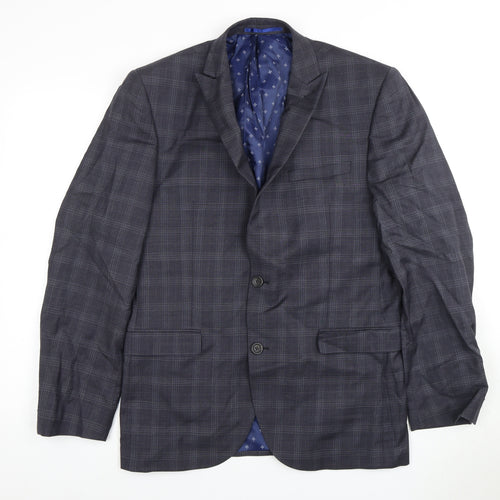 Next Men's Grey Check Blazer Jacket, Size 40 Regular Fit