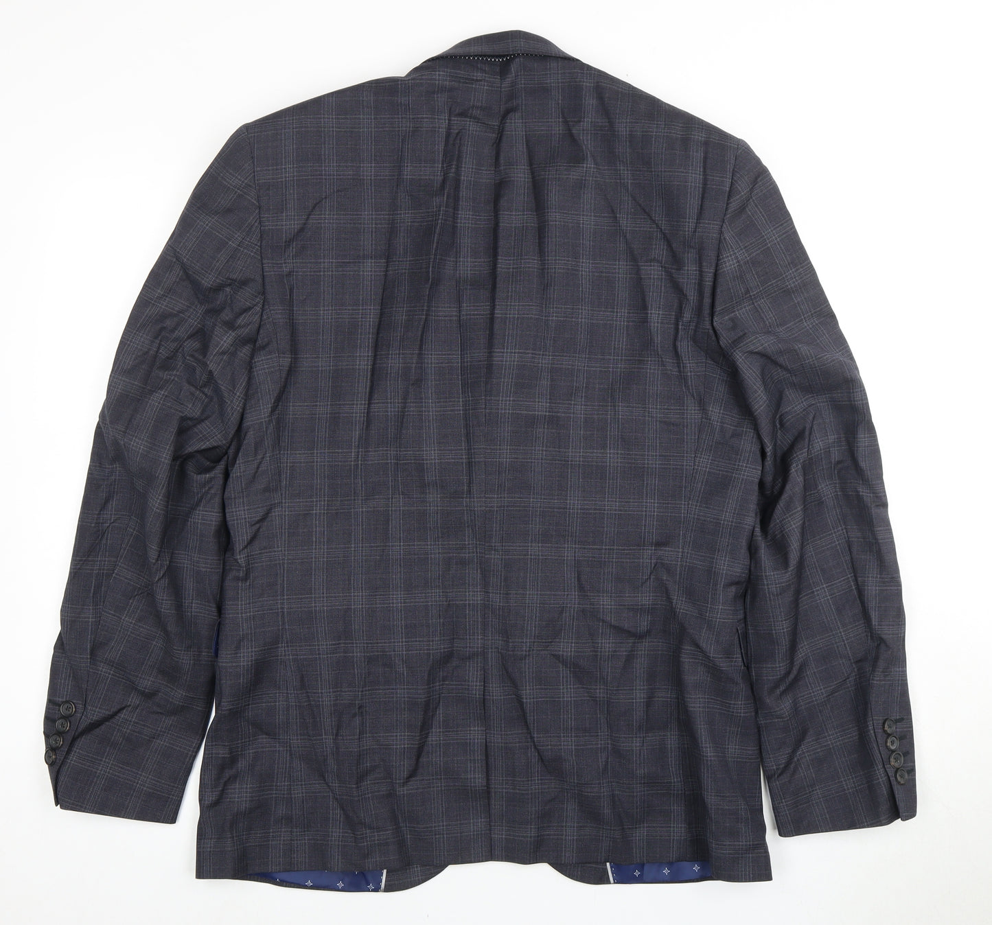 Next Men's Grey Check Blazer Jacket, Size 40 Regular Fit