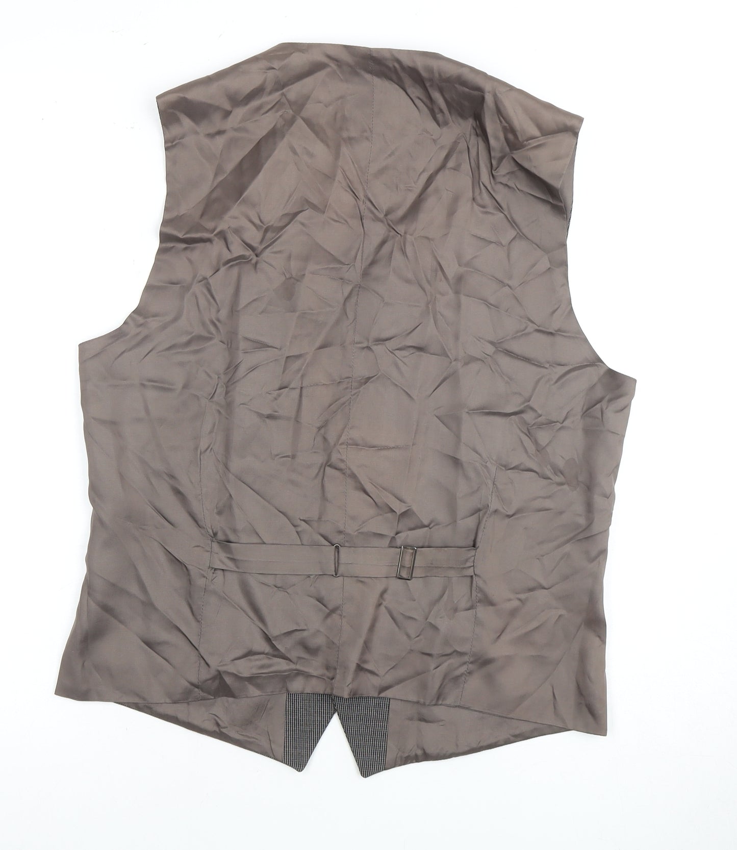 Burton Mens Grey Waistcoat, 38R Chest, Wool Blend