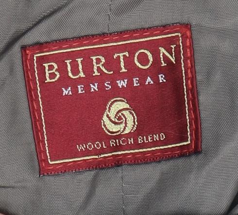 Burton Mens Grey Waistcoat, 38R Chest, Wool Blend
