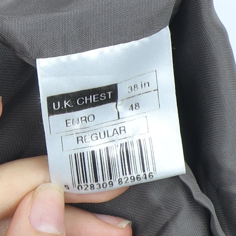Burton Mens Grey Waistcoat, 38R Chest, Wool Blend
