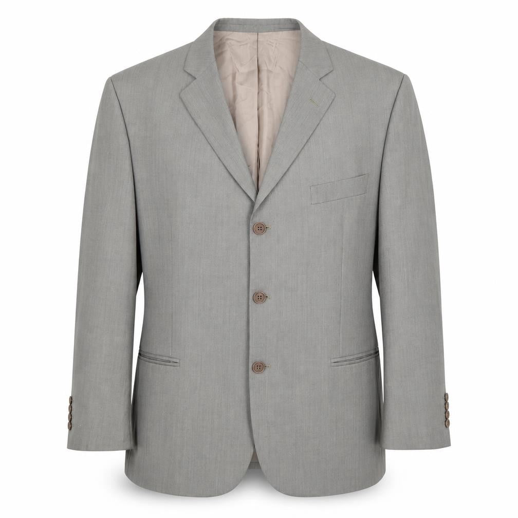 Front view of Marks & Spencer Grey Wool Men's Blazer, Size 46S