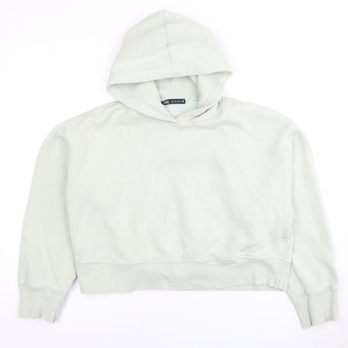 Zara Women's Ivory Fleece Pullover Hoodie, Size S