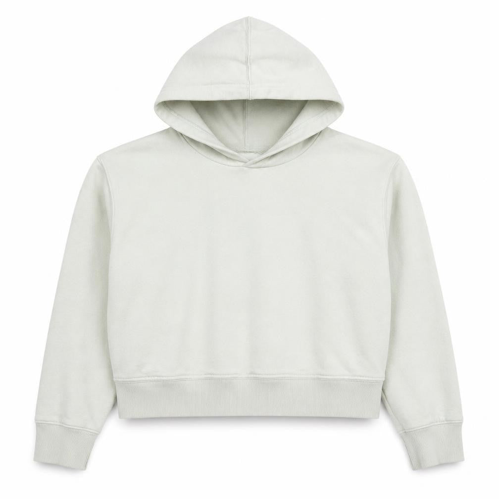 Front view of Zara Women's Ivory Fleece Pullover Hoodie, size S